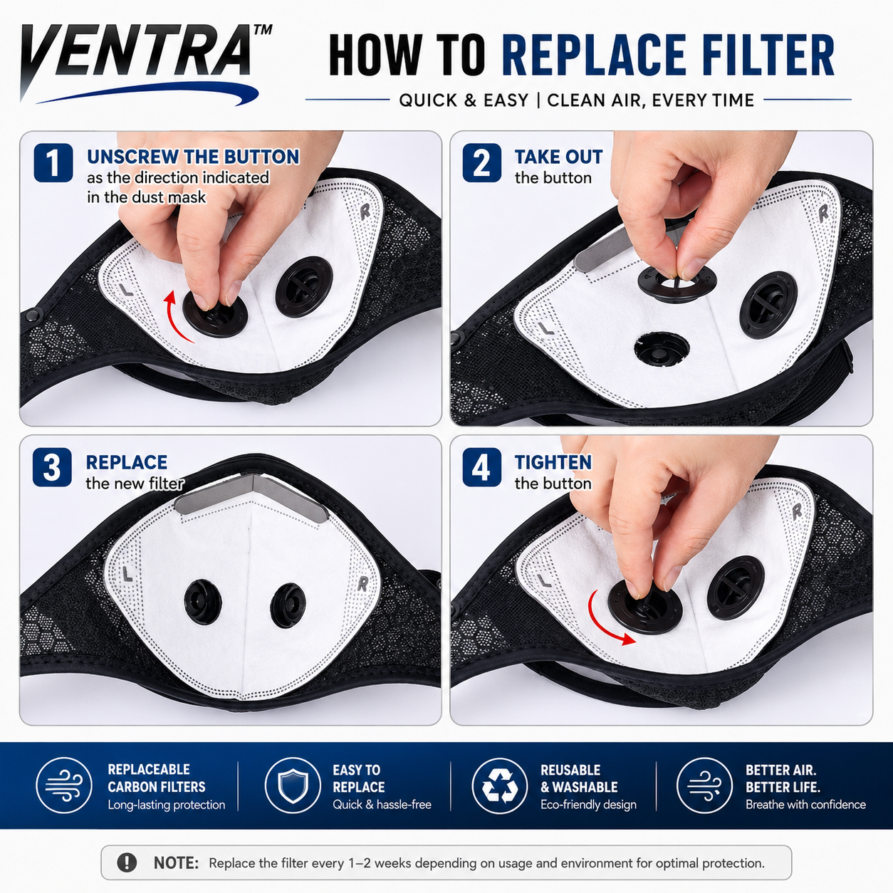Ventra™ Carbon Filter Mask